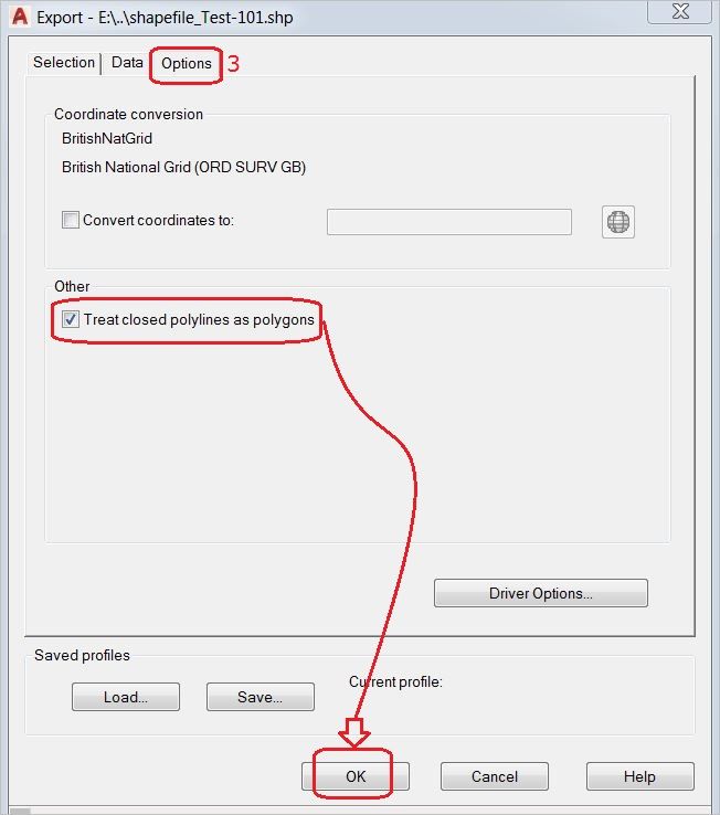 3-Check the box labeled 'Treat closed polylines as polygons.'