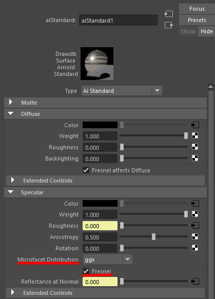 Solved Arnold For Maya 19 Standard Material Missing Settings Autodesk Community Maya