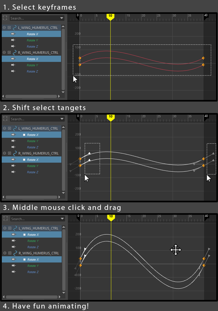 Solved Selecting multiple tangents in graph editor with shift not