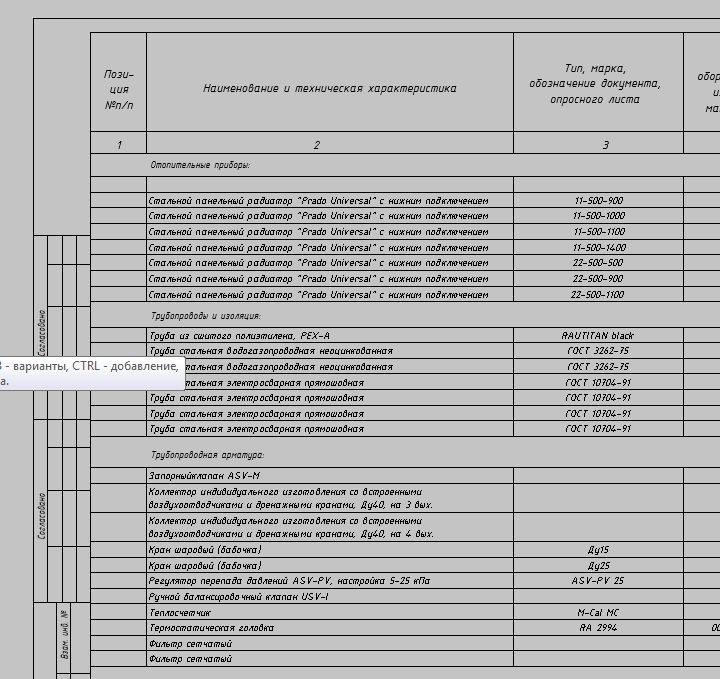 Спецификация образец на сырье