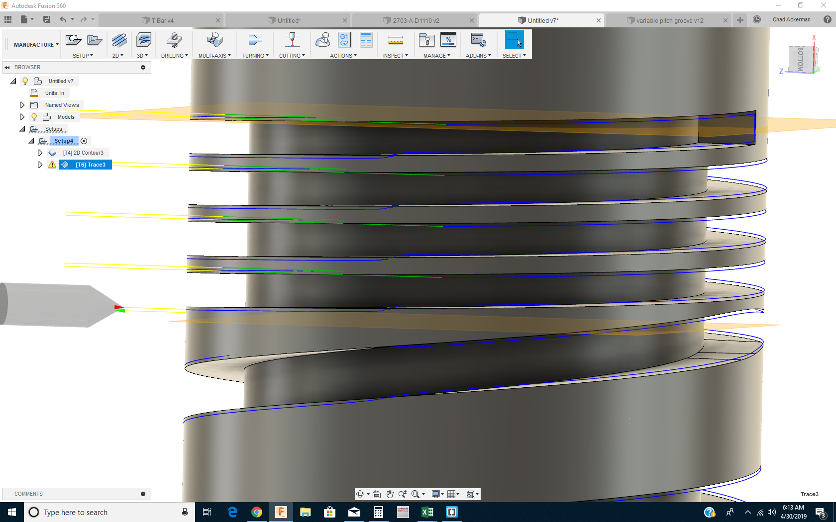 funky toolpath in 4th axis (What is wrong with this?) Autodesk Community