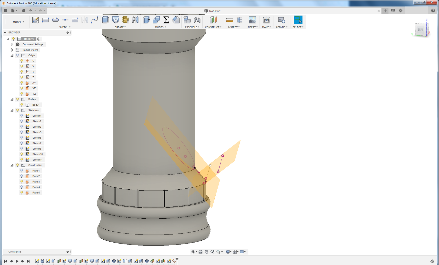 Construction geometry: How to create a perpendicular plane to ...