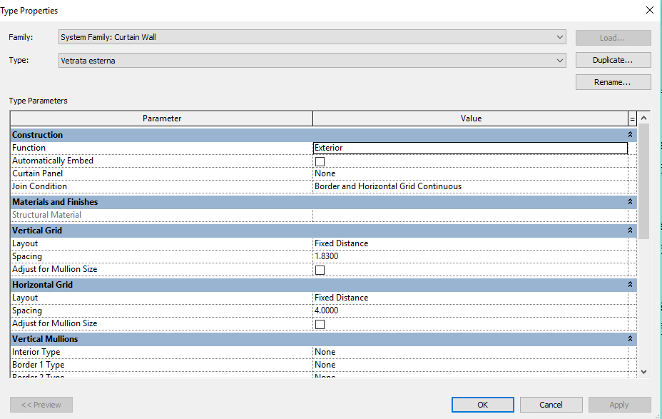 Can't change the material settingsa in a curtain wall - Autodesk Community