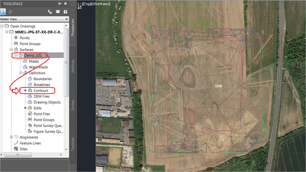 How To Create A Dtm From A Dxf Dwg Drawing Autodesk Community Civil 3d