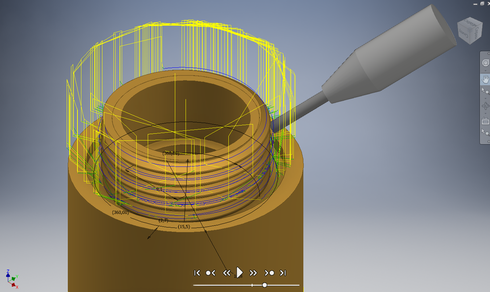 Milling threads end milling, fixed at an angle of 45 degrees to the wall of the cylinder, which is cut thread?