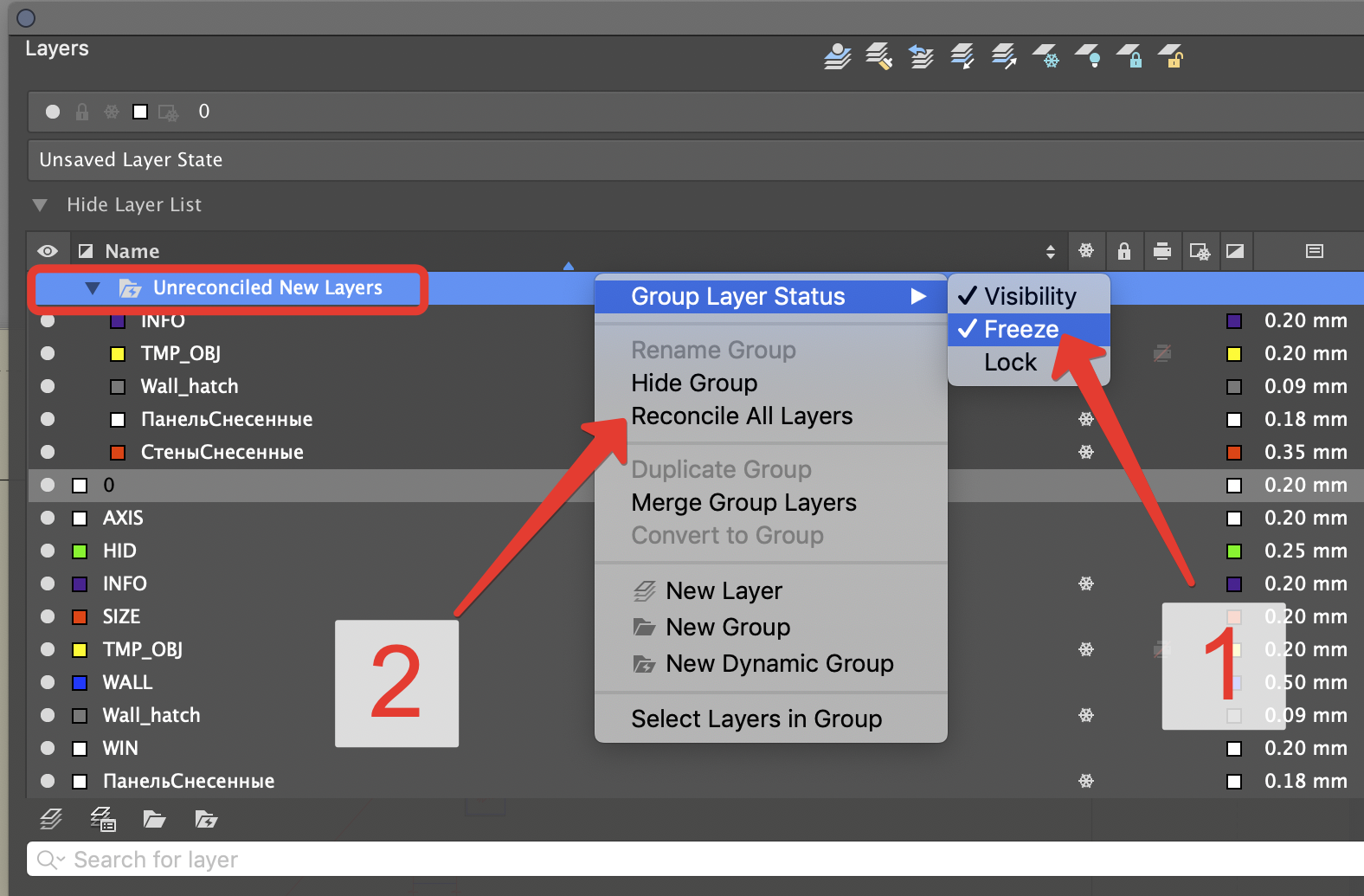 Solved: Freezing layers by default in different tabs - Autodesk Community -  AutoCAD for Mac