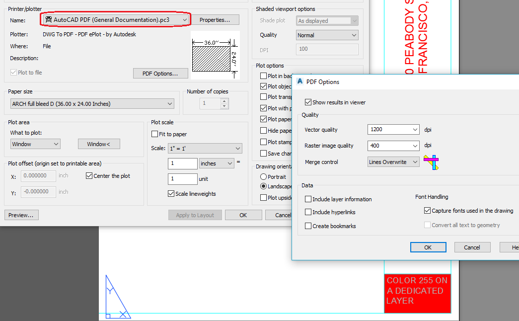 Weird problem plotting PDF of white text on black background - Autodesk  Community - AutoCAD