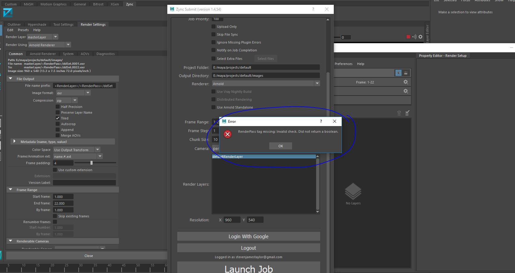 Solved: Running into Render Pass issues Maya Arnold ZYNC - Autodesk ...