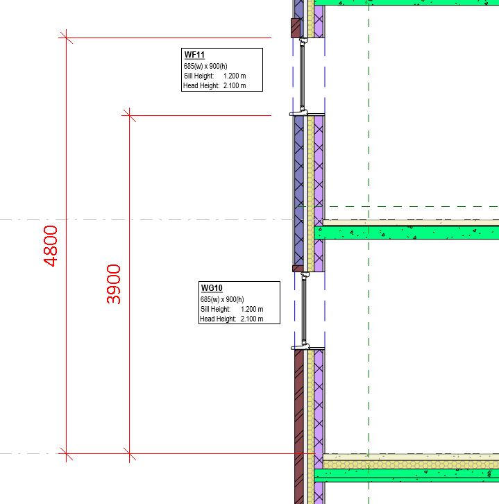 Windows To Display Sill And Head Height From From Ground Floor