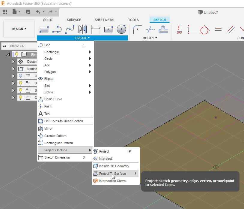 Project to Surface feature missing - Autodesk Community - Fusion 360