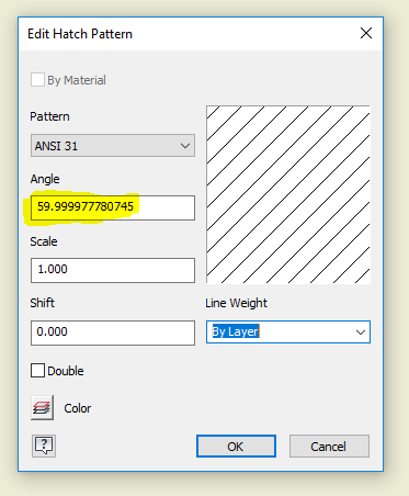 Hatching default placement angle - Autodesk Community
