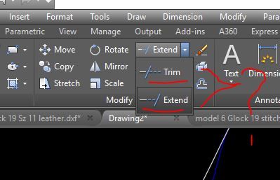 Solved: How can I separate the Trim/Extend icons so they are not on the  same drop down - Autodesk Community - AutoCAD