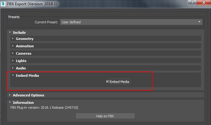 FBX export (Embed Media) include data - Autodesk Community