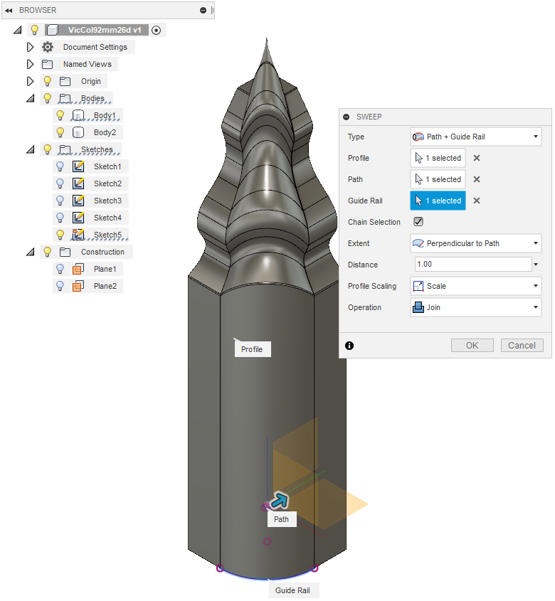 Solved: Trying to loft at a tangent to the profile face? - Autodesk ...