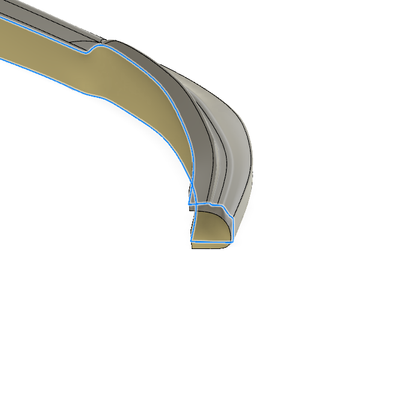Here it closes in a curve.