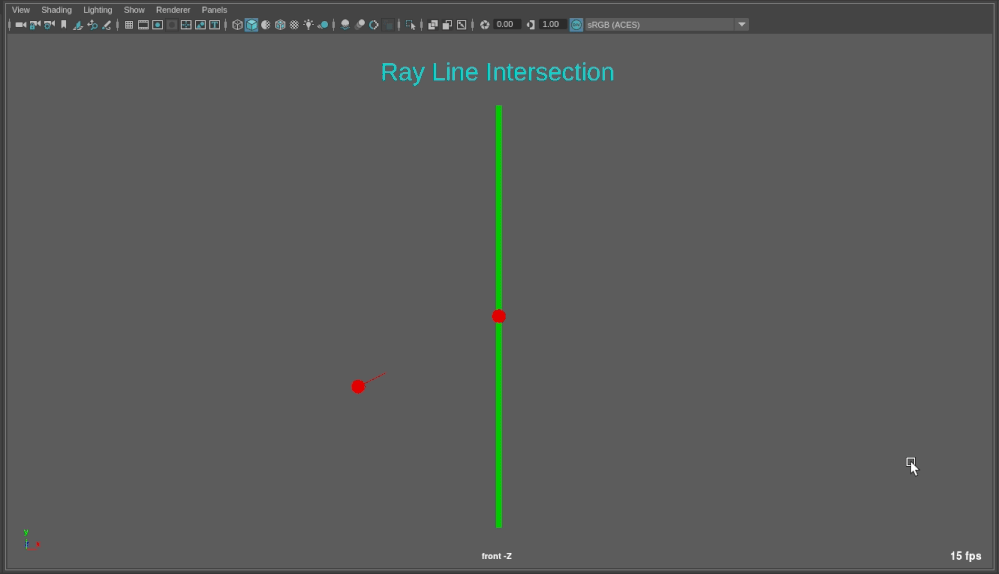 Simple ray to line intersection test