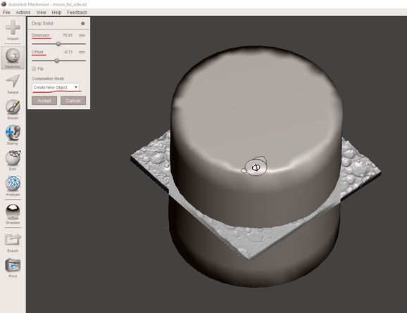 Solved Best Way To Make A Circular Cut Out Of A Square Stl File Autodesk Community Netfabb