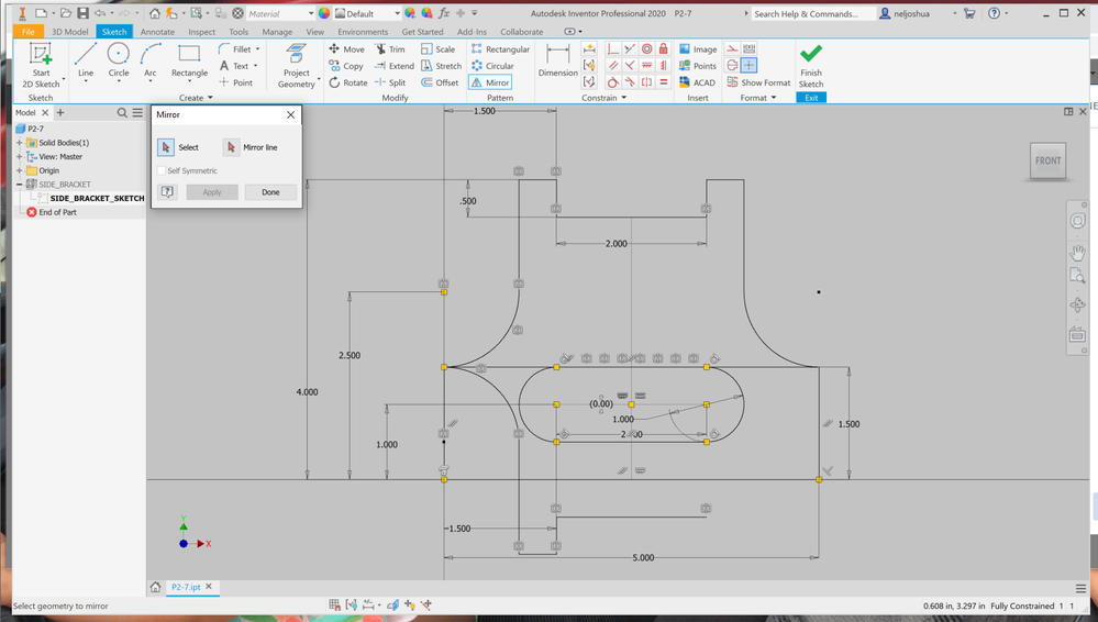 Sketch Mirror Error - Autodesk Community - Inventor