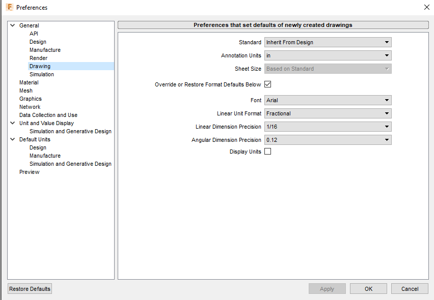 Drawing Preferences not carried out Autodesk Community