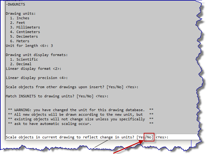 Changing dwg units from meters to millimeters without changing the ...