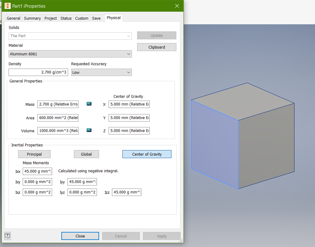 Moment of inertia is calculated incorrectly - Autodesk Community