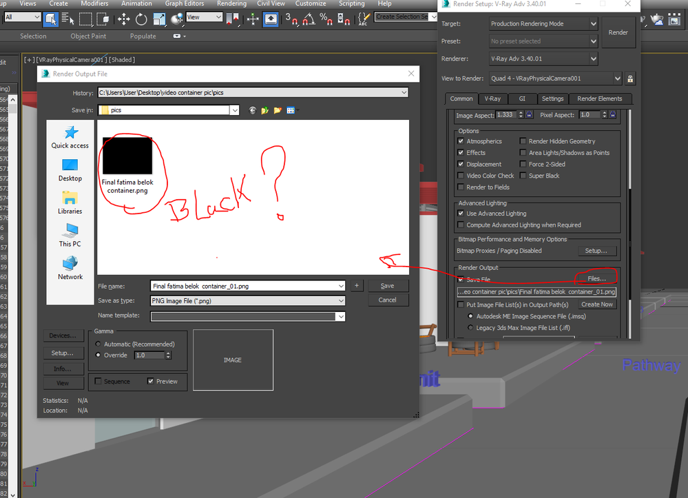 Getting black image when the render is saved in 3D MAX - Autodesk Community  - 3ds Max