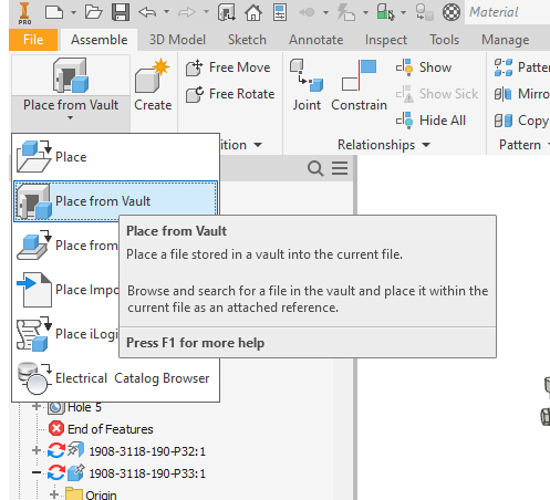 Place from vault - From Vault "My shortcuts" (folder) - Autodesk Community