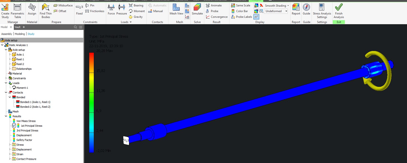 Inventor 2019 Stress Analysis Tool Torque Issue In Assembly