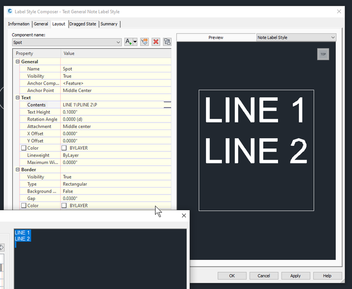 Solved: Change the order of stacked text in Label Style Composer - Autodesk  Community - Civil 3D