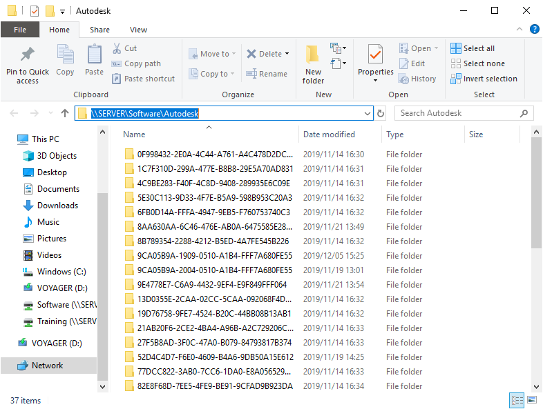 Files accessible from workstation