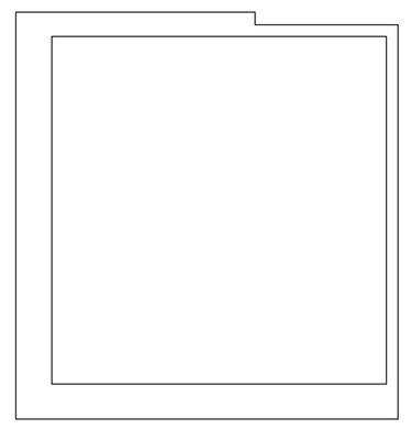 Rectangular room with five walls