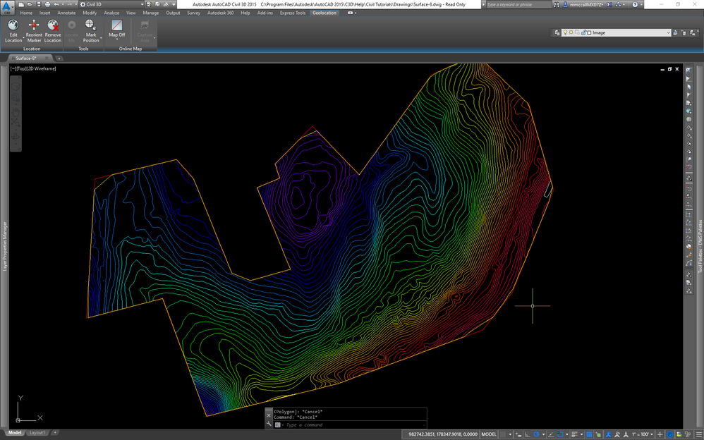 CIVIL 3D CONTOURS COLOR RANGES ANALYSIS, SLOPE ARROWS AND LEGEND