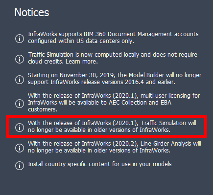 Infraworks 2020.1