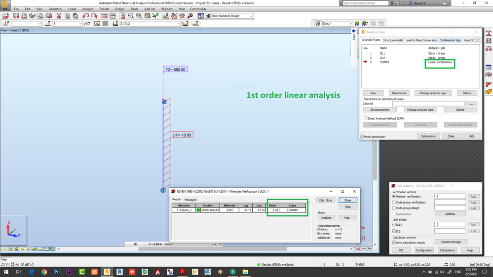 Solved: design a simple steel column in first-order analysis and  second-order analysis - Autodesk Community - Robot Structural Analysis  Products