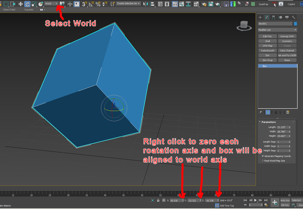 Solved: Rotate object so edge = horizontal/vertical - Autodesk Community - 3ds  Max