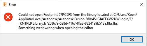Error: Could not open footprint - Autodesk Community