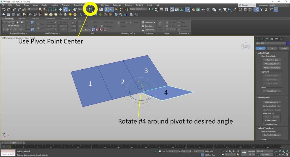 Solved: Rotate around edge without deforming - Autodesk Community - 3ds Max