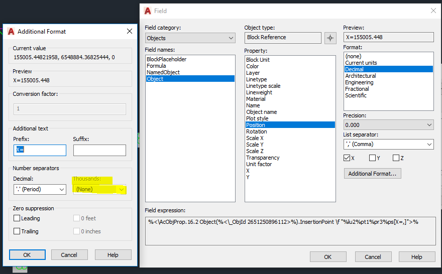 Solved Thousand Separator In Coordinate Field Autodesk Community
