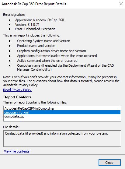 Problem during uploading point cloud data from tablet to pc - Autodesk ...