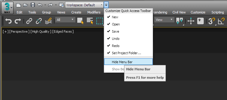 Solved: how to find main menu bar in 3ds max design - Autodesk Community - 3ds  Max