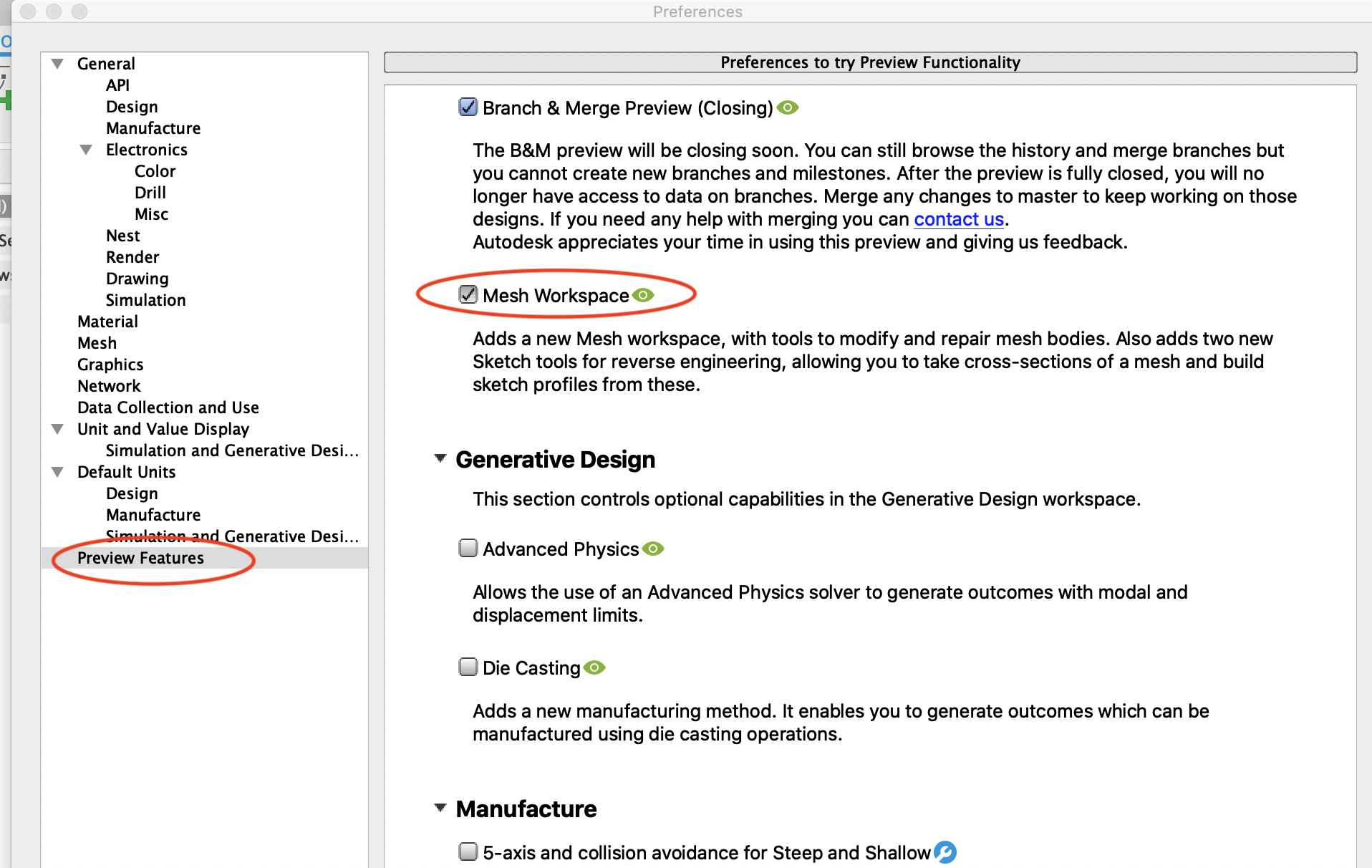 Mesh Workspace - Autodesk Community