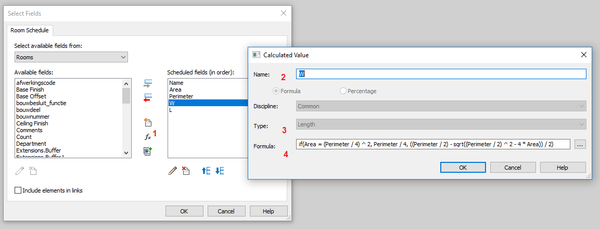 2) Insert calculated value for width (based on quadratic equation)