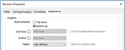 Bottom-up setting Revision Schedule