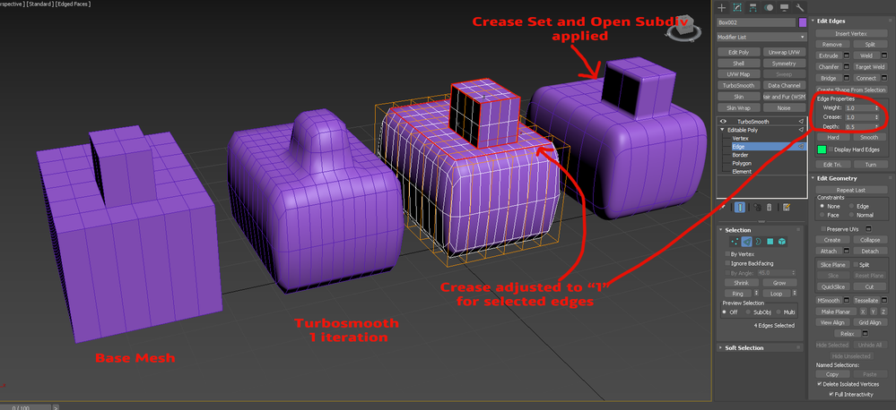 Solved: possible to TurboSmooth while protecting borders? - Autodesk  Community - 3ds Max