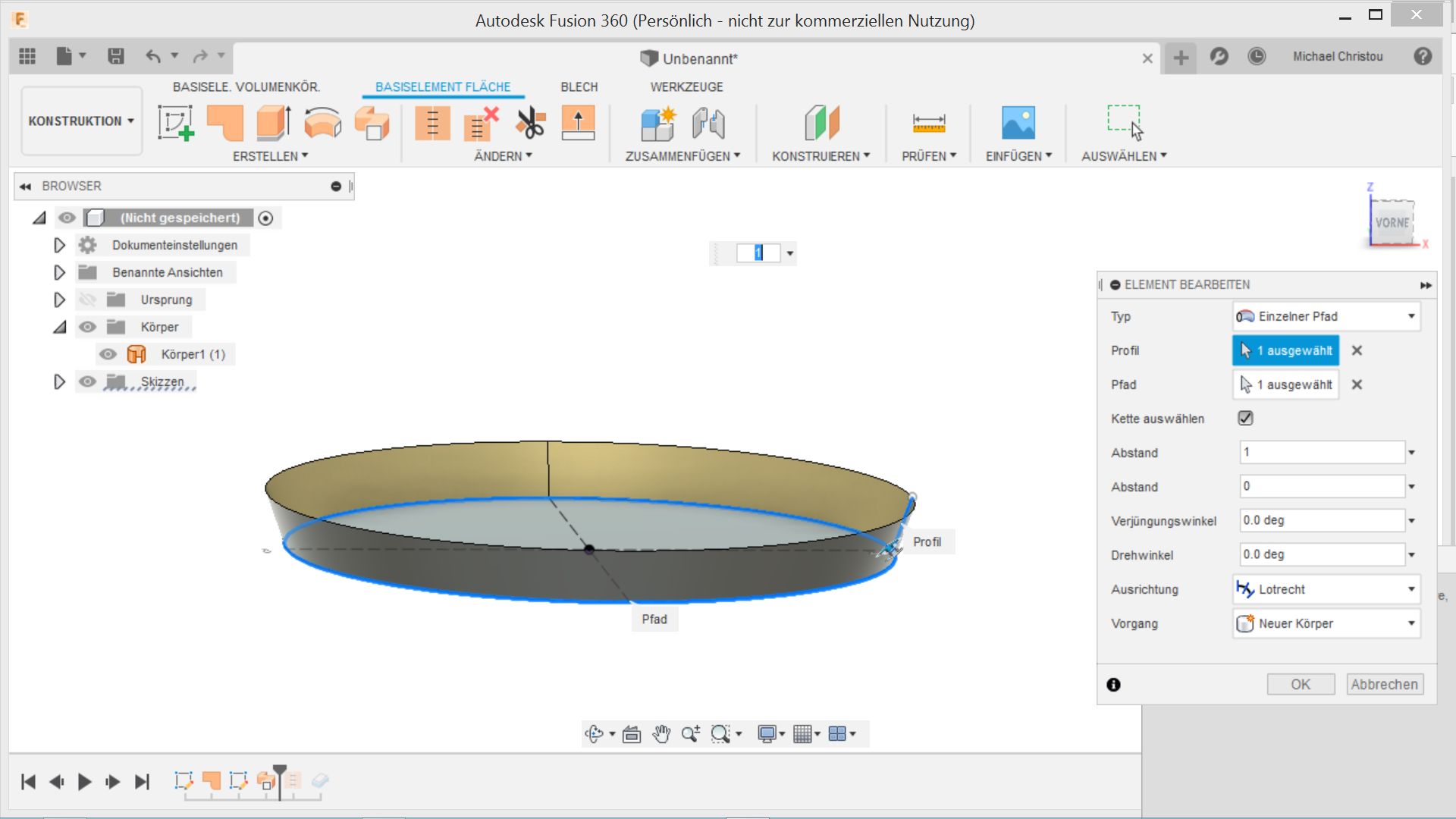 Gelöst: Wie in Fusion 360 unregelmäßige Fläche umlaufend mit Lasche  versehen? - Autodesk Community - International Forums