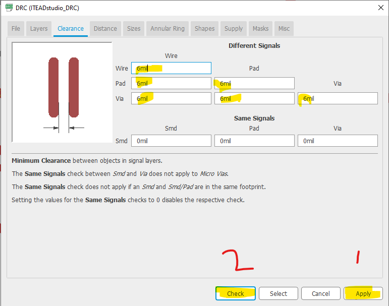 Solved: EAGLE PCB Layout DRC Clearance Error - Autodesk Community