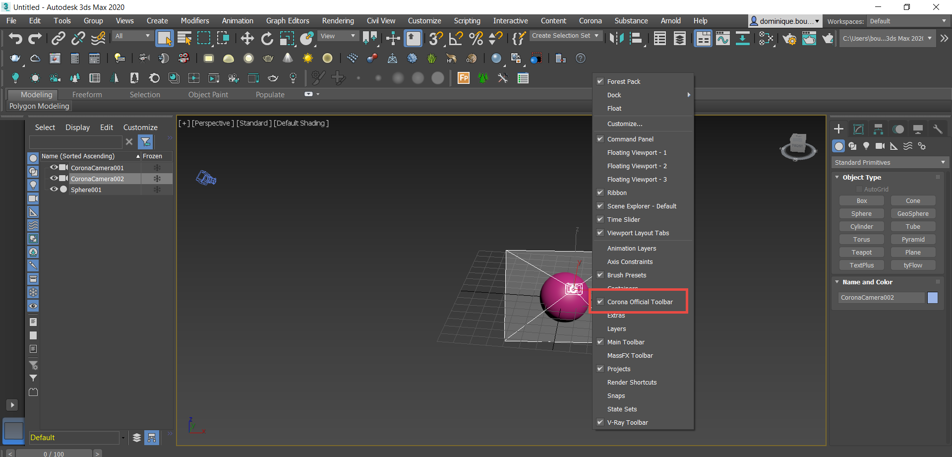 CREATE CORONA FROM ACTIVE PERSPECTIVE VIEW BUTTON - Autodesk Community - 3ds  Max