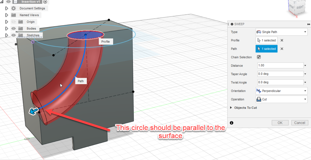 Solved Swipe finish perpendicular Autodesk Community