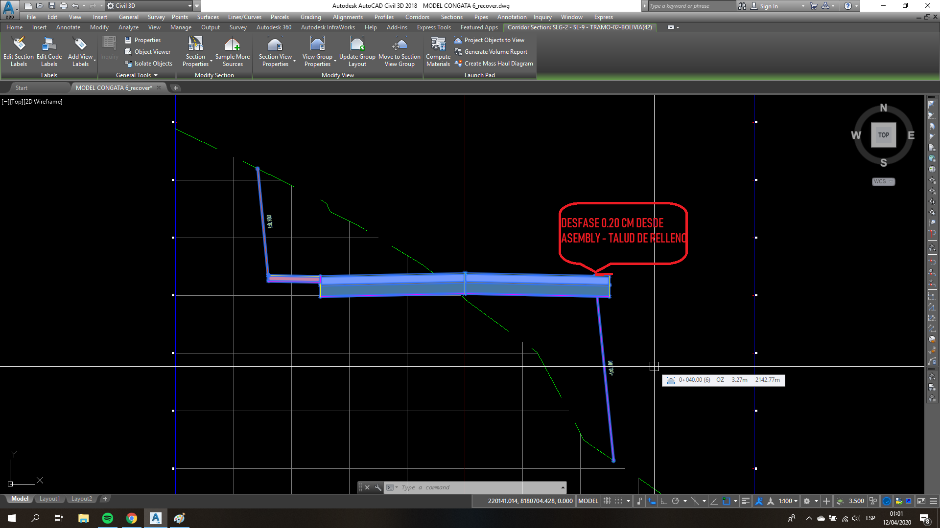 PROBLEMA CON CUT SLOPE LAYOUT AL CREAR UN CORREDOR - Autodesk Community