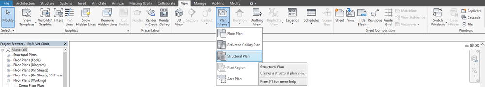 How to create a new structural plan view